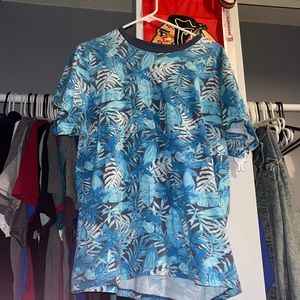 Blue Floral print T shirt